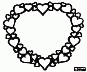 Coloriage Un coeur pour féliciter la maman