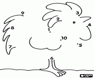 Coloriage Un coq pour dessiner point à point