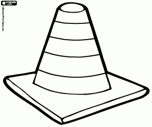 Coloriage Un cône de chantier 