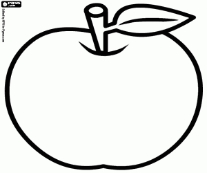 Coloriage Un dessin de base d’une pomme