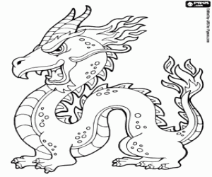 Coloriage Un dragon chinois