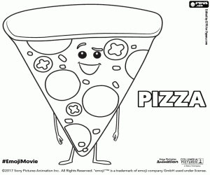Coloriage Un emoji, la pointe de pizza