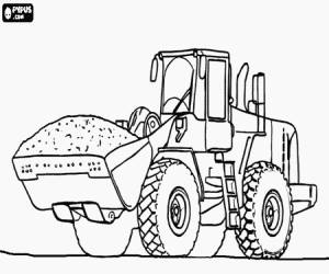 Coloriage Un excavateur creusant