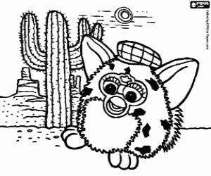 Coloriage Un Furby au désert