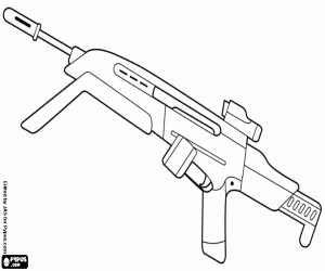 Coloriage Un fusil de combat automatique