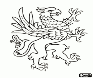 Coloriage Un féroce griffon mythologique