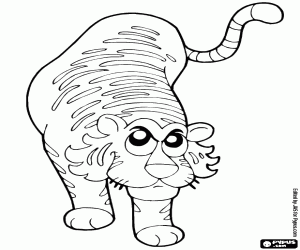 Coloriage Un féroce tigre du Bengale