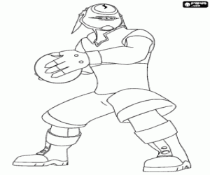 Coloriage Un gardien de football galactique