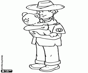 Coloriage Un gardien de la forêt avec un koala