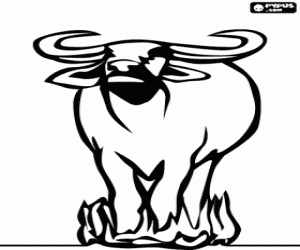 Coloriage Un gnou sur la savane africaine