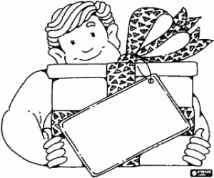 Coloriage Un grand cadeau pour le père