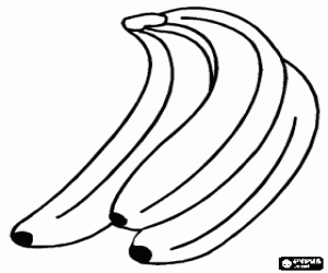 Coloriage Un grappe de bananes