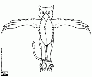 Coloriage Un griffon avec ailes déployées