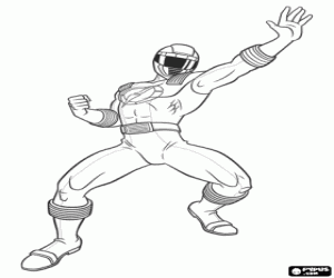 Coloriage Un guerrier à l'attaque. Power Rangers