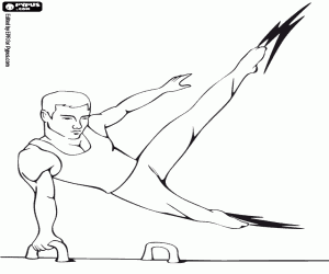 Coloriage Un gymnaste olympique