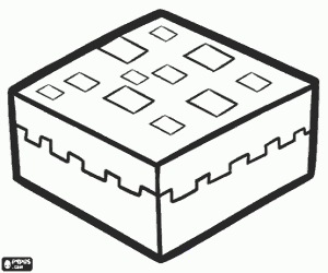 Coloriage Un gâteau de Minecraft