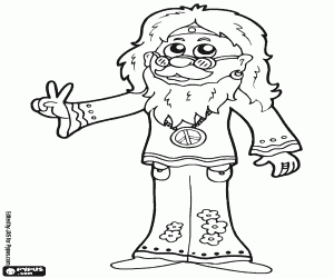 Coloriage Un hippie ou un neo-hippie