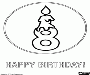 Coloriage Un huit avec une bougie allumée