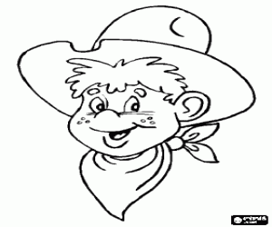 Coloriage Un jeune cow-boy, son visage