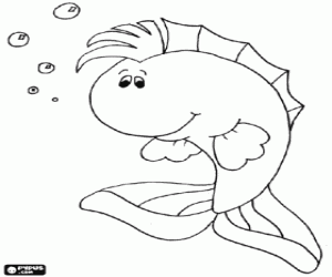 Coloriage Un joli poisson de grosse queue