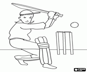 Coloriage Un joueur de cricket