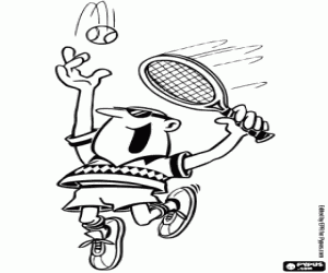 Coloriage Un joueur de tennis prête