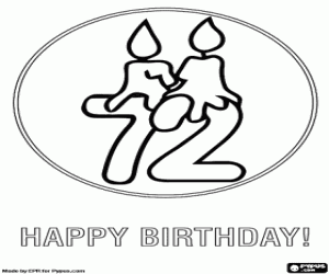 Coloriage Pour un joyeux 72 anniversaire
