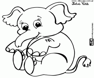 Coloriage Un joyeux petit éléphant
