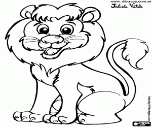 Coloriage Un lion sympathique