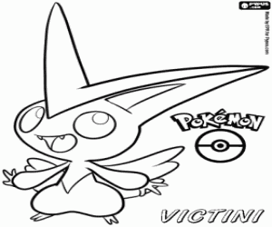 Coloriage Un légendaire Pokémon Victini