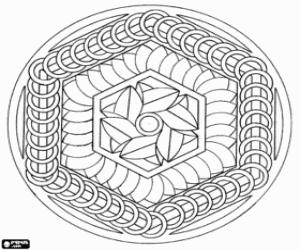 Coloriage Un mandala avec hexagones