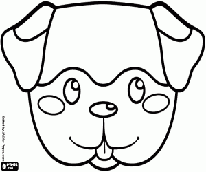 Coloriage Un masque de chiot terrier