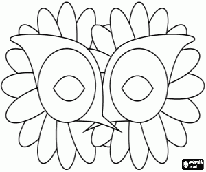 Coloriage Un masque de fleurs, carnaval