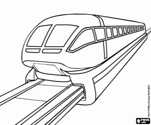 Coloriage Un modern train électromagnétique