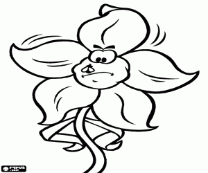 Coloriage Un Narcisse avec un insecte