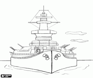 Coloriage Un navire destroyer