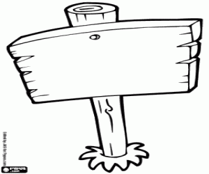 Coloriage Un panneau en bois