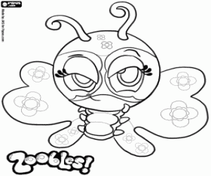 Coloriage Un papillon de Zoobles
