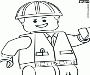 Coloriage Un personnage Lego, Emmet