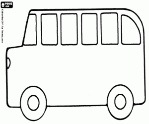 Coloriage Un petit bus vu de côté