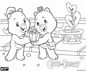 Coloriage Un petit cadeau des Bisounours