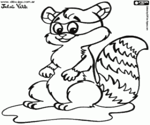 Coloriage Un petit raton laveur
