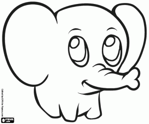 Coloriage Un petit éléphant aux grandes oreilles