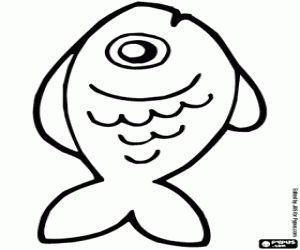 Coloriage Un poisson hors de l'eau