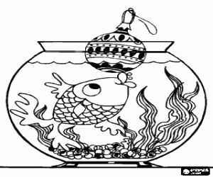 Coloriage Un poisson à Noël