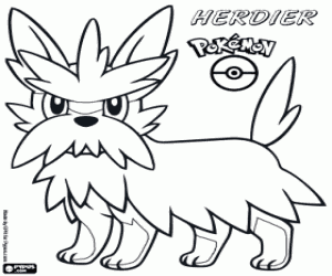 Coloriage Un pokémon chien, Ponchien
