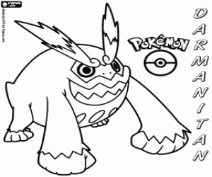 Coloriage Un Pokémon de feu, Darmanitan