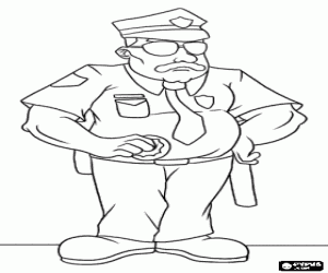 Coloriage Un policier vétéran