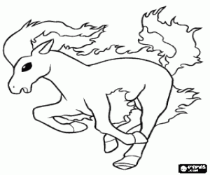 Coloriage Un poney de Pokemon, Ponyta