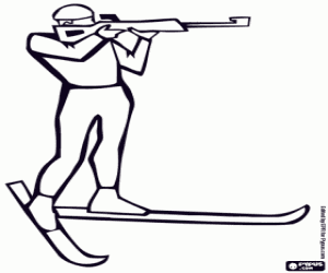 Coloriage Un praticien de le biathlon